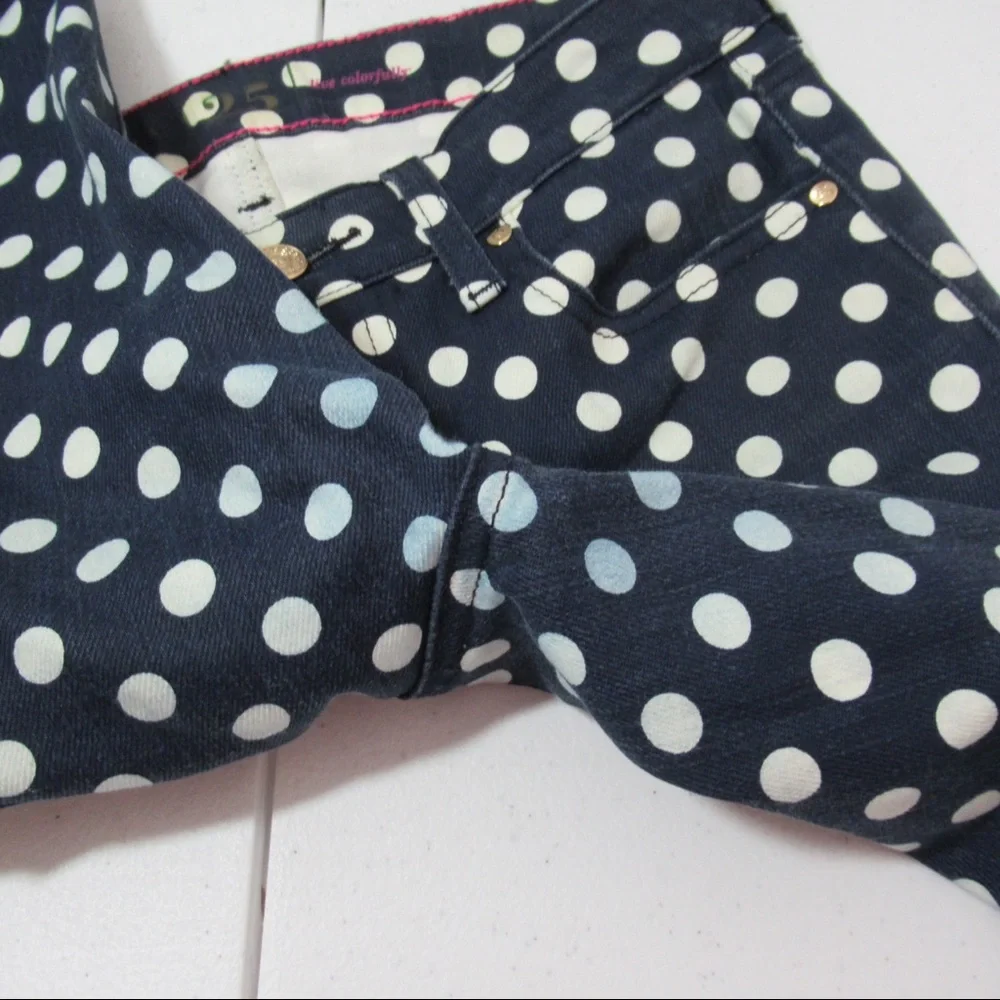 Kate Spade Broome Street Polka Dot Denim Jeans Size 25